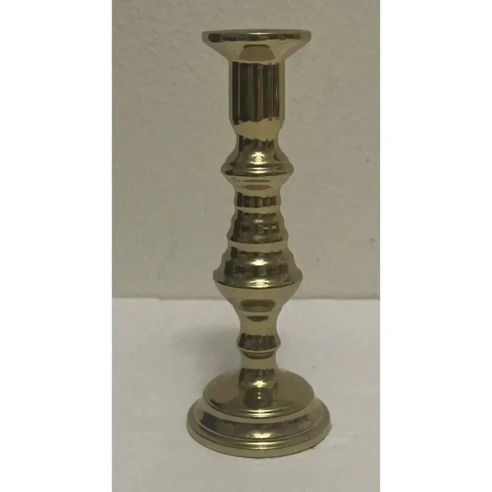 Vintage Virginia Metalcrafters Heavy‎ Brass Beehive Candleholder For 1/2” Candle